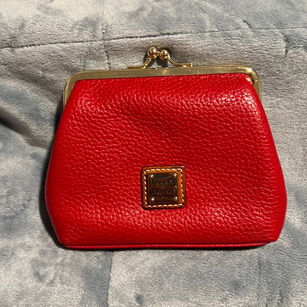 Dooney & Bourke Red Leather Kiss-Lock Coin Purse